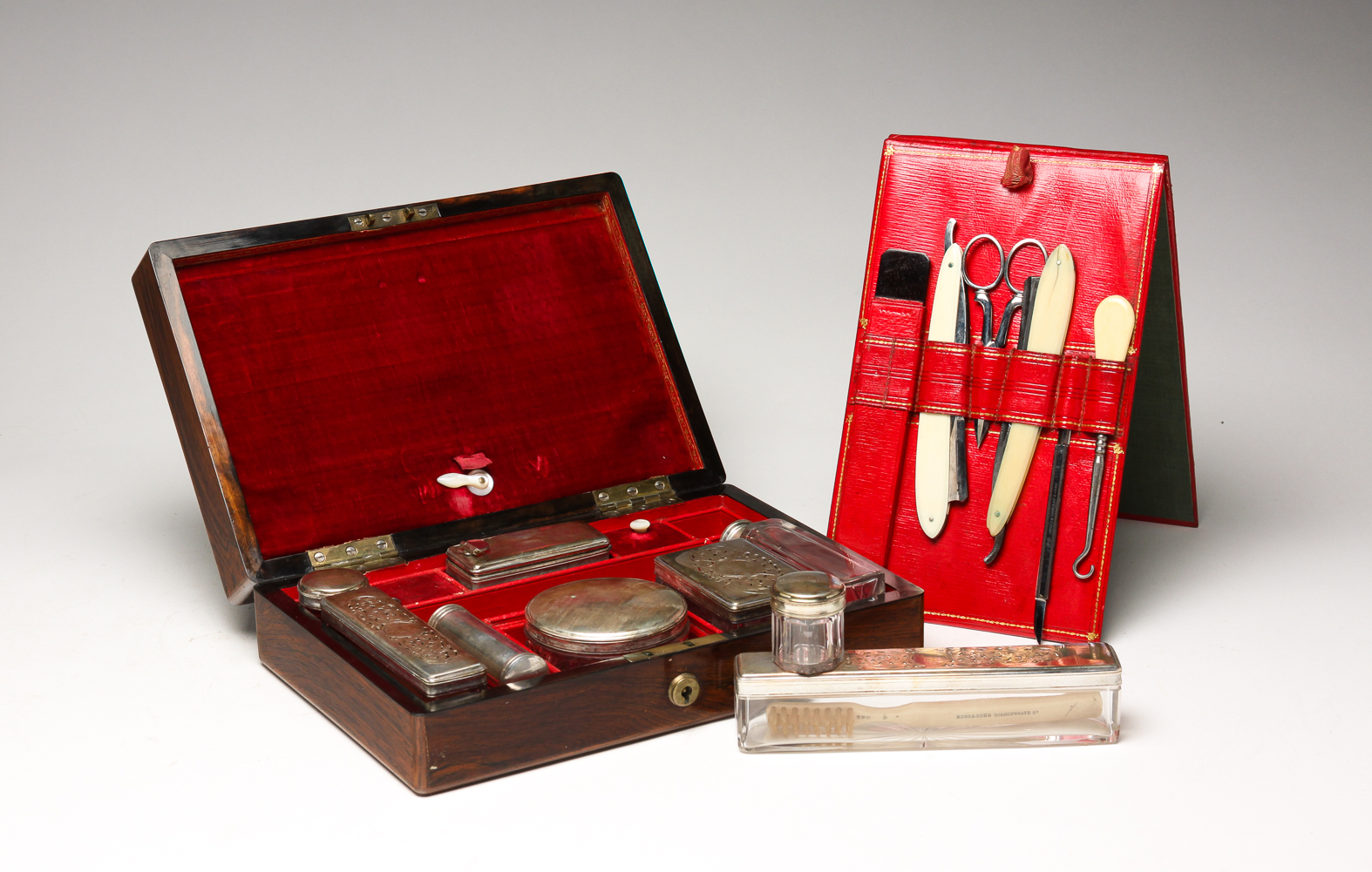 ENGLISH DRESSER SET. Late 19th
