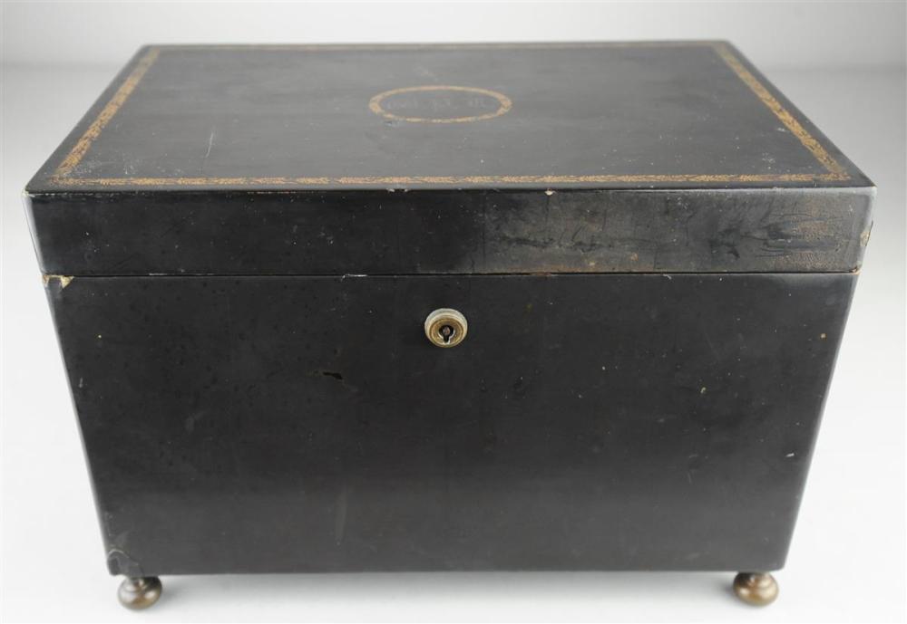ENGLISH EBONIZED AND PARCEL-GILT