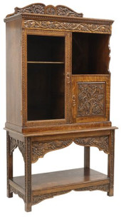 ENGLISH EDWARDIAN CARVED OAK E