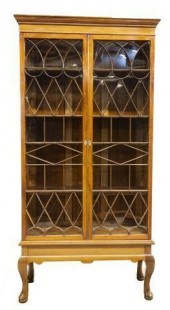 ENGLISH EDWARDIAN MAHOGANY GLA