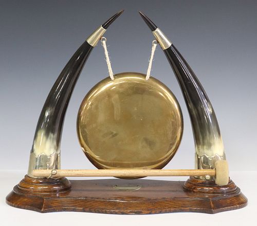 ENGLISH EDWARDIAN OAK &AMP; HORN