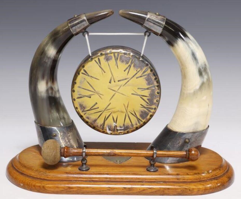 ENGLISH EDWARDIAN OAK & HORN