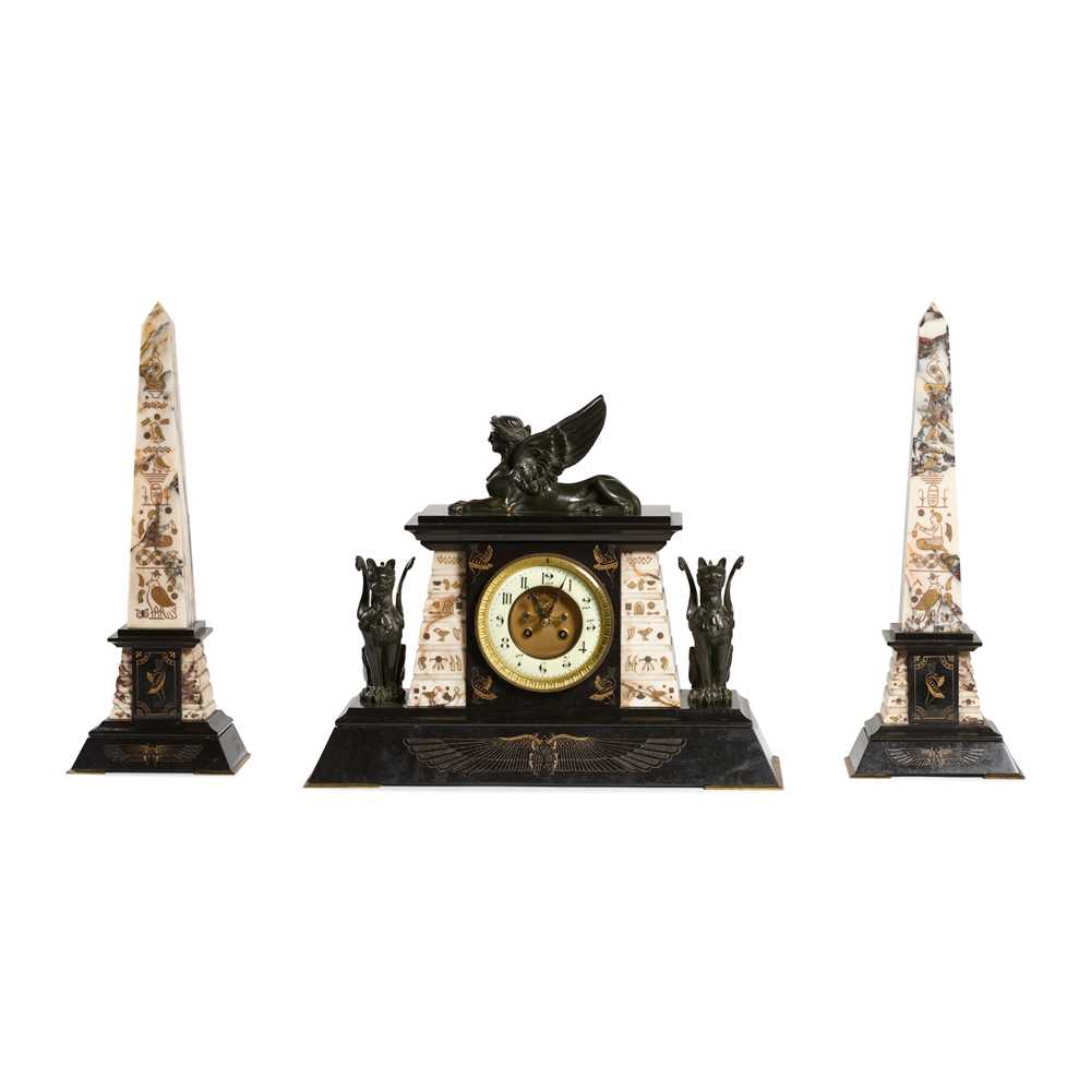 ENGLISH EGYPTIAN REVIVAL CLOCK