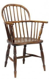 ENGLISH ELM SACK-BACK WINDSOR