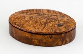 ENGLISH ELMWOOD SNUFF BOX 19TH