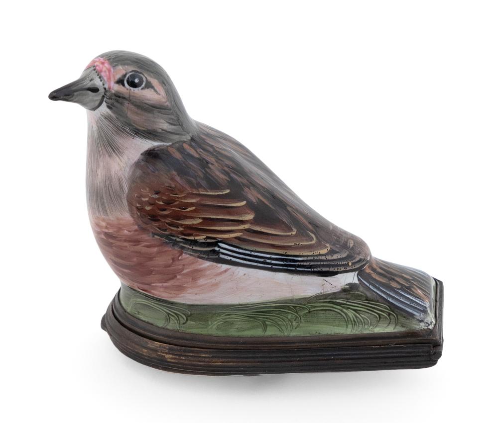 ENGLISH ENAMEL BIRD BONBONNIERE