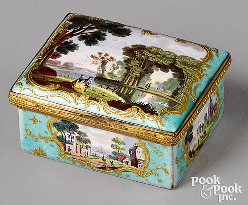 ENGLISH ENAMEL BOX, 18TH