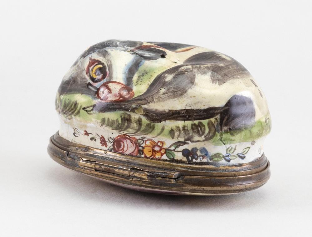 ENGLISH ENAMEL COW BONBONNIERE
