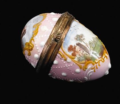 English enamel egg-form box    18th