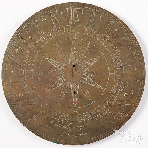 ENGLISH ENGRAVED BRASS SUNDIAL,