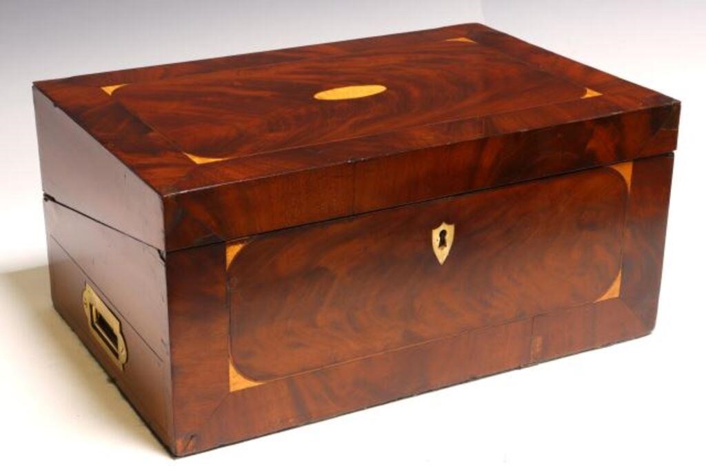 ENGLISH FIGURED MAHOGANY WRITING