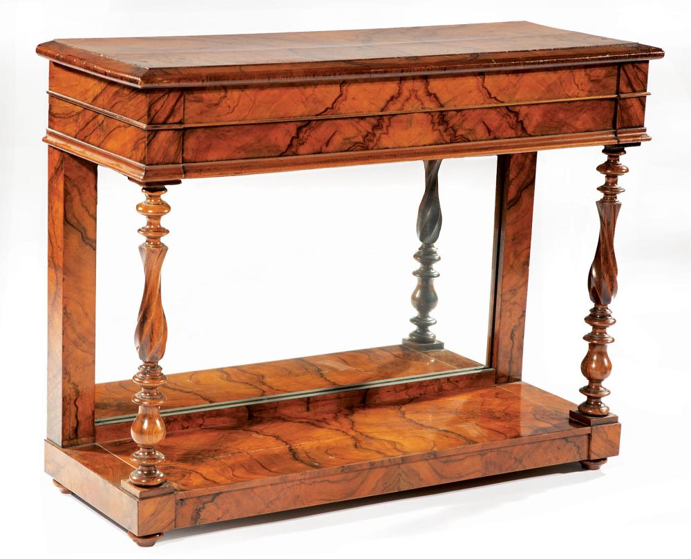 ENGLISH FIGURED WALNUT PIER