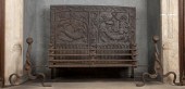 English Fireback / Andiron Set