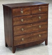 ENGLISH FLAME MAHOGANY CHEST O