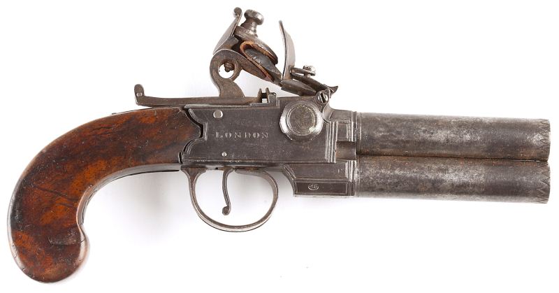 English Flintlock Over/Under Double