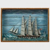 ENGLISH FOLK ART HALF HULL SHI