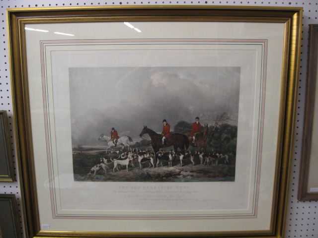 English Fox Hunt Lithograph ''The