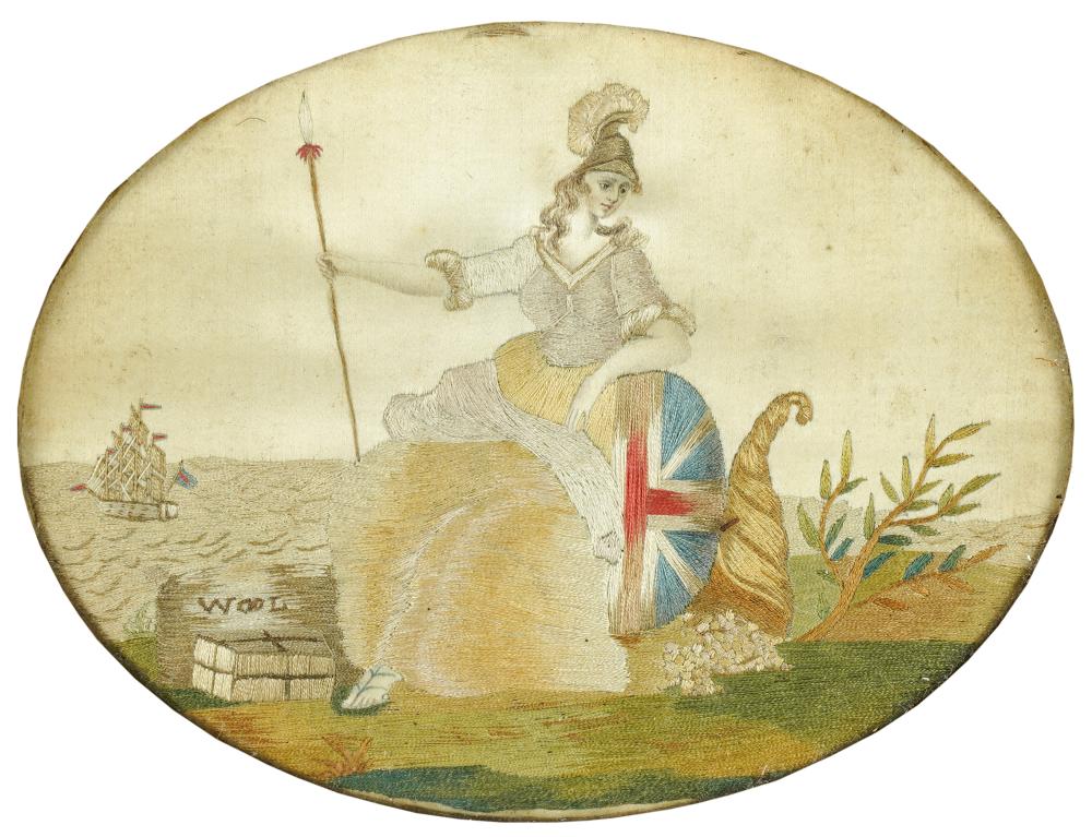 ENGLISH FRAMED EMBROIDERY PANEL19th