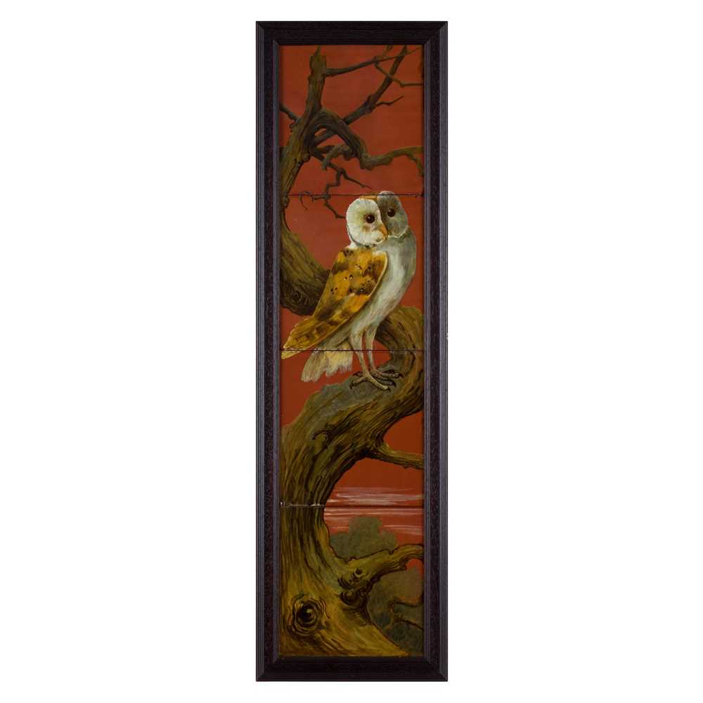 ENGLISH FRAMED FOUR-TILE PANEL,