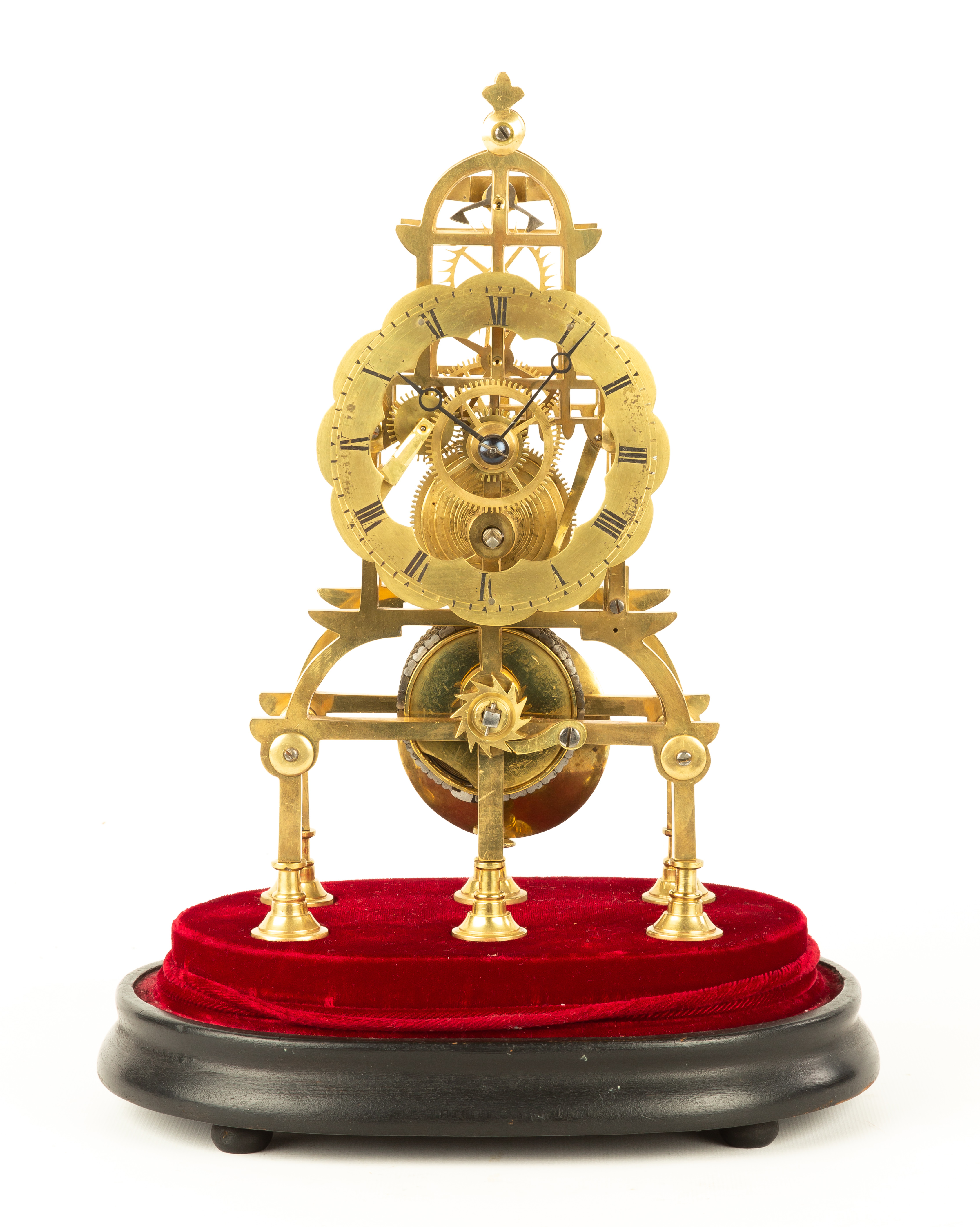 ENGLISH FUSEE SKELETON CLOCK 19th