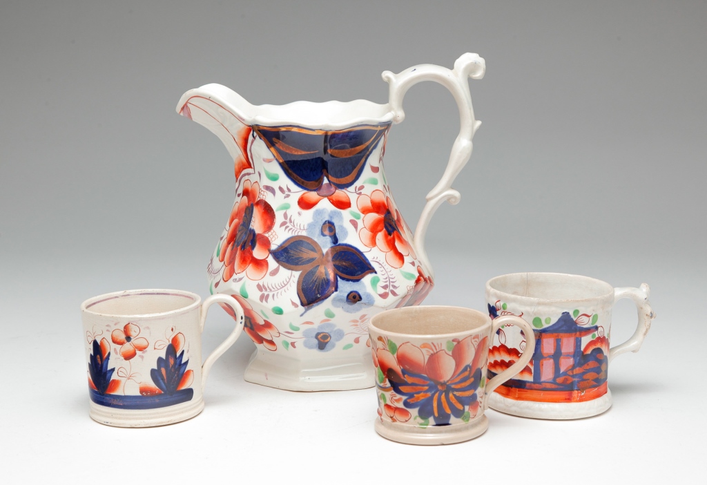ENGLISH GAUDY DUTCH PITCHER AND