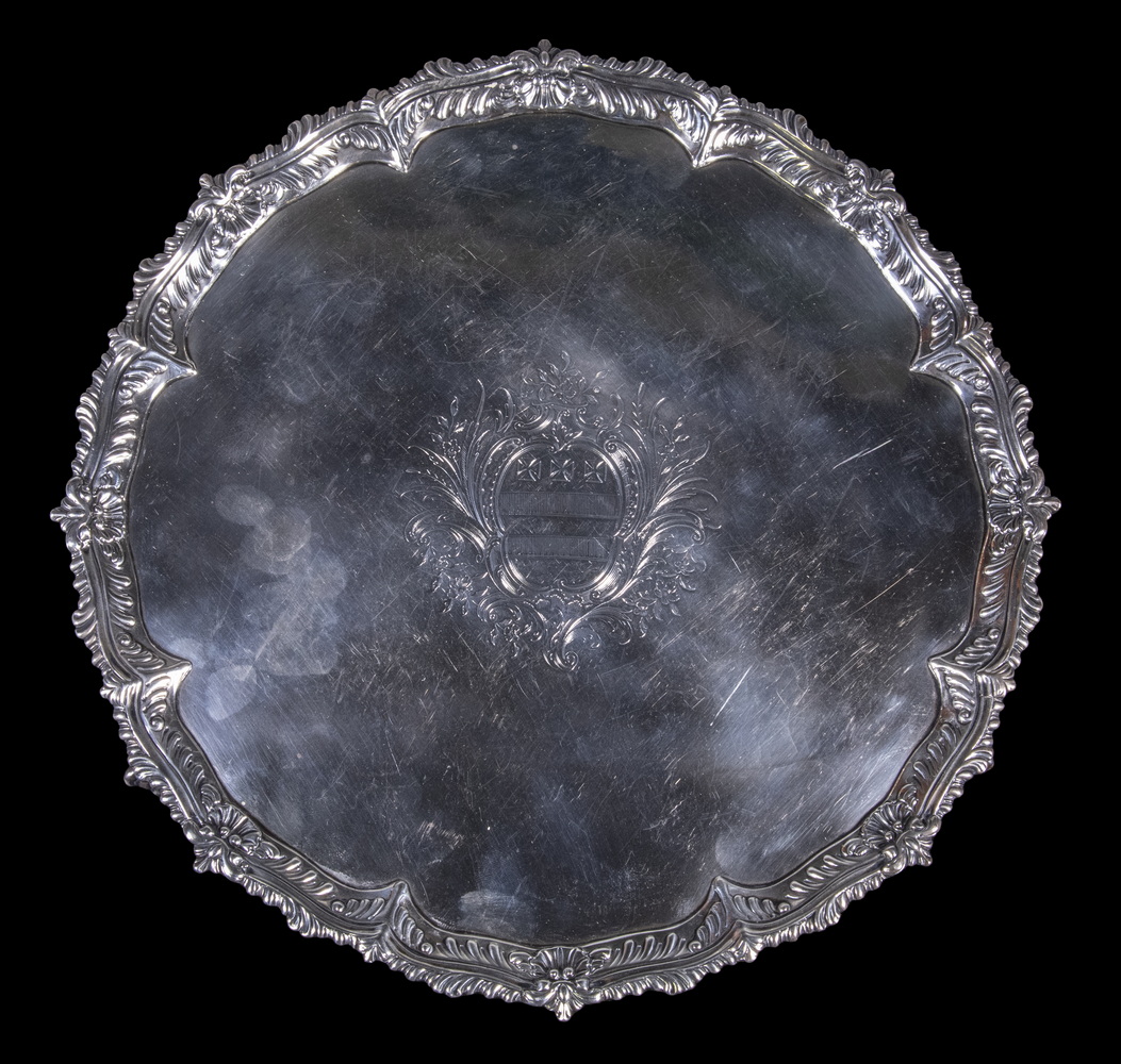 ENGLISH GEORGE II SILVER SALVER