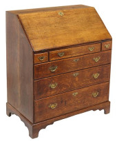 ENGLISH GEORGE III OAK BUREAU<