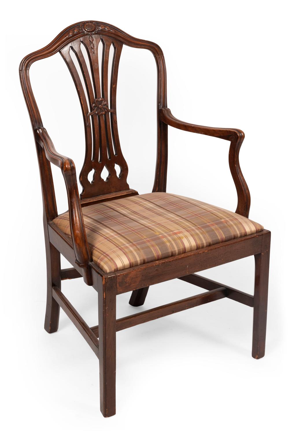 ENGLISH GEORGIAN ARMCHAIR LATE 18TH