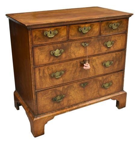 ENGLISH GEORGIAN BURLED CHEST OF