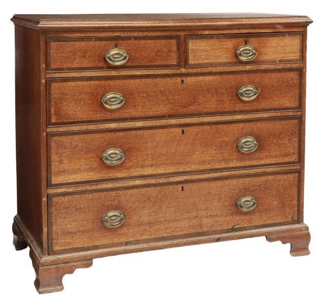 ENGLISH GEORGIAN OAK CHEST OF