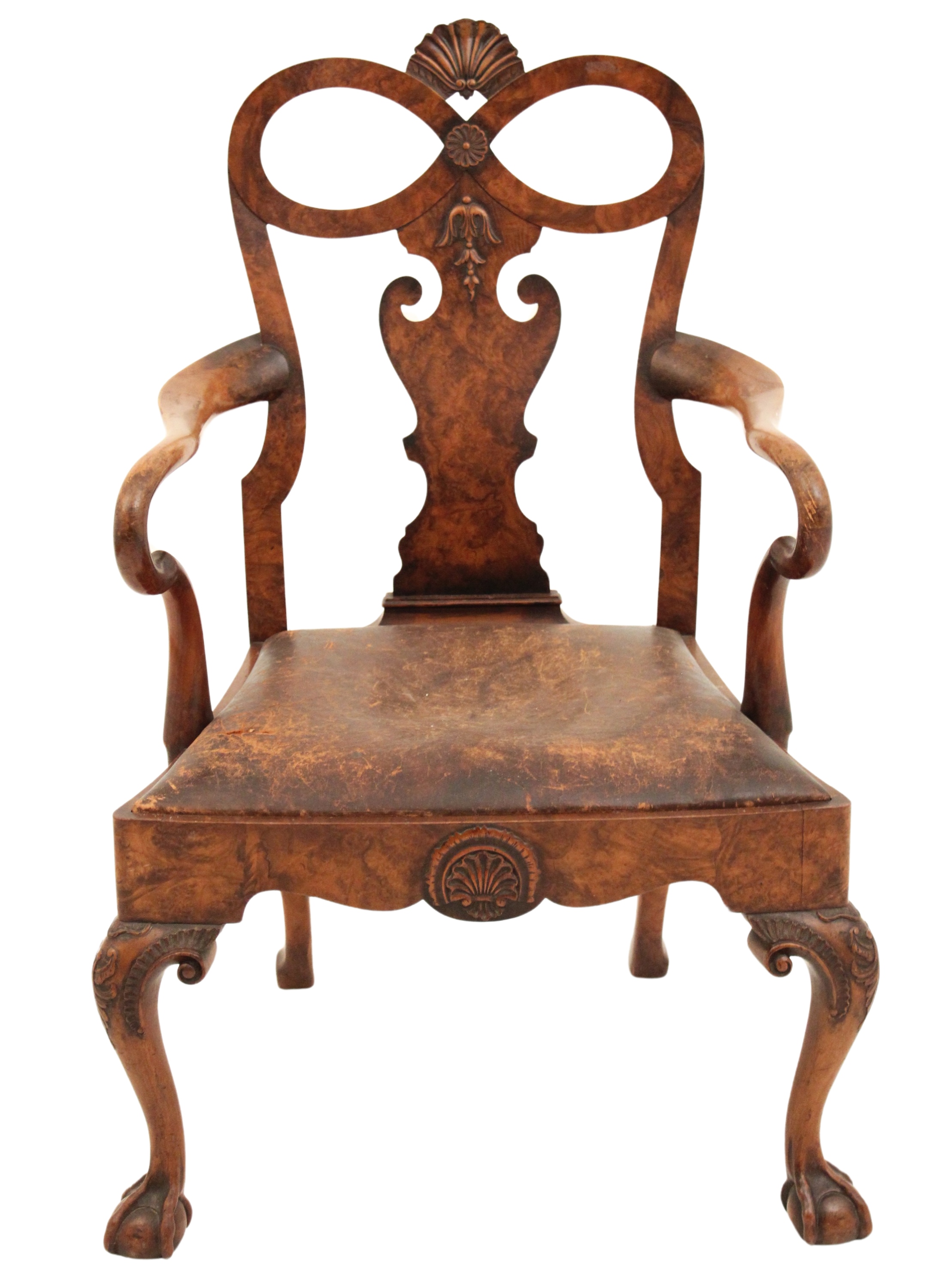 ENGLISH GEORGIAN WALNUT ARMCHAIR