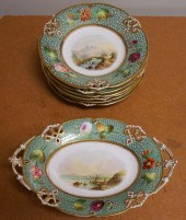 ENGLISH GILT AND HAND PAINTED