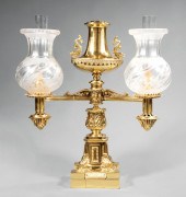 ENGLISH GILT BRONZE DOUBLE-ARM