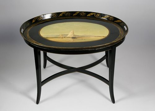 ENGLISH GILT DECORATED HAND PAINTED