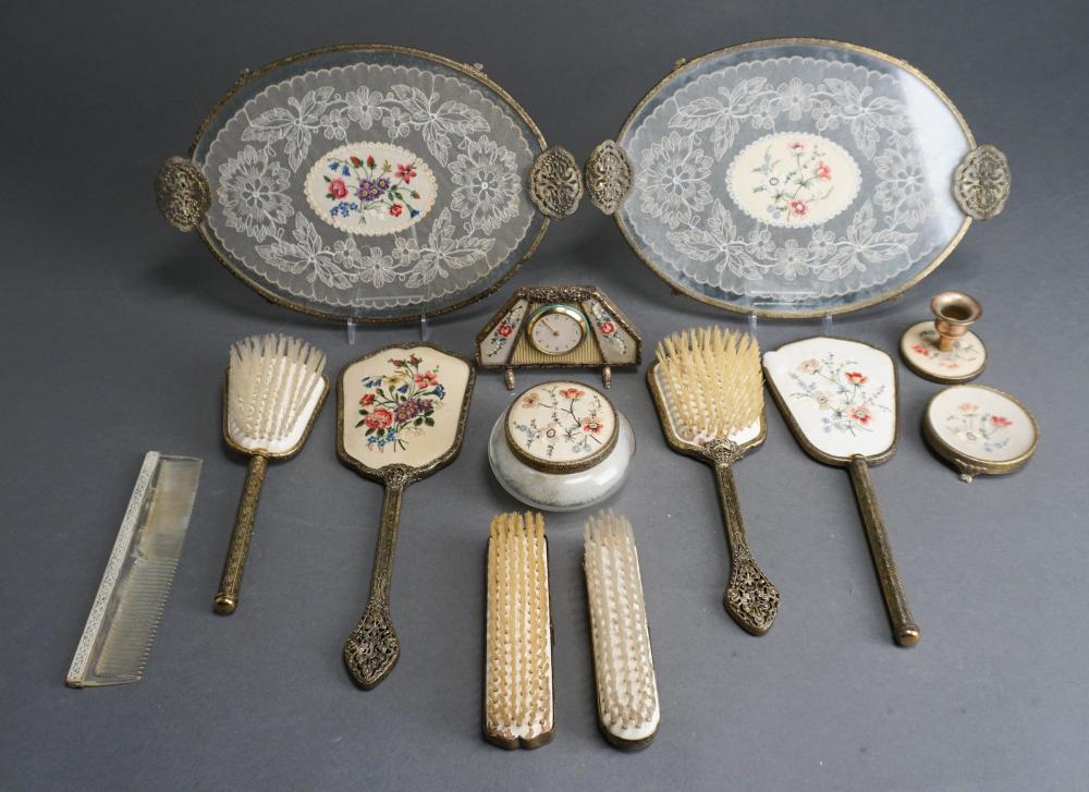 ENGLISH GILT METAL AND FLORAL
