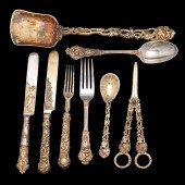 English Gilt Silver Dessert Se