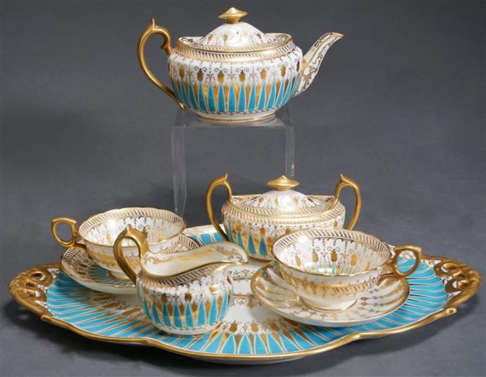 ENGLISH GILT TURQUOISE DECORATED