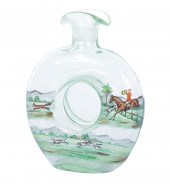 ENGLISH GLASS ART DECO GREEN G