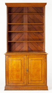 English Golden Oak Open Bookca