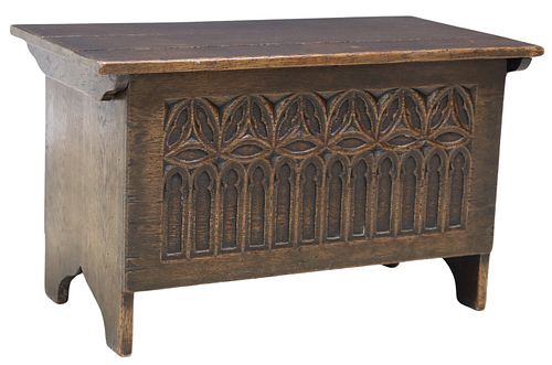 ENGLISH GOTHIC STYLE CARVED OAK
