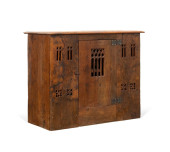 ENGLISH GOTHIC STYLE OAK CUPBO