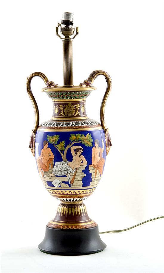English Greek Revival porcelain urn