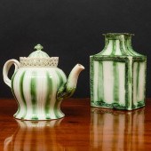 ENGLISH GREEN GLAZED CREAMWARE