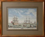 ENGLISH HAND COLORED WHALING E