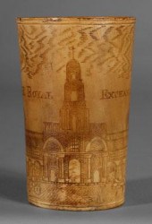 English horn cup dated 1785, f