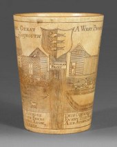 English horn cup dated 1788, f