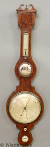English inlaid mahogany banjo-