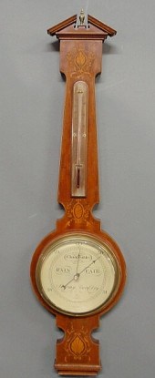 English inlaid mahogany banjo-