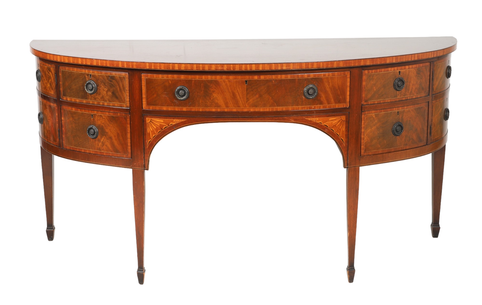 English inlaid mahogany bowfront