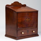 ENGLISH INLAID MAHOGANY CORRES